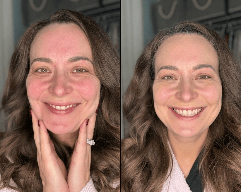 Before and after - seamless shade match