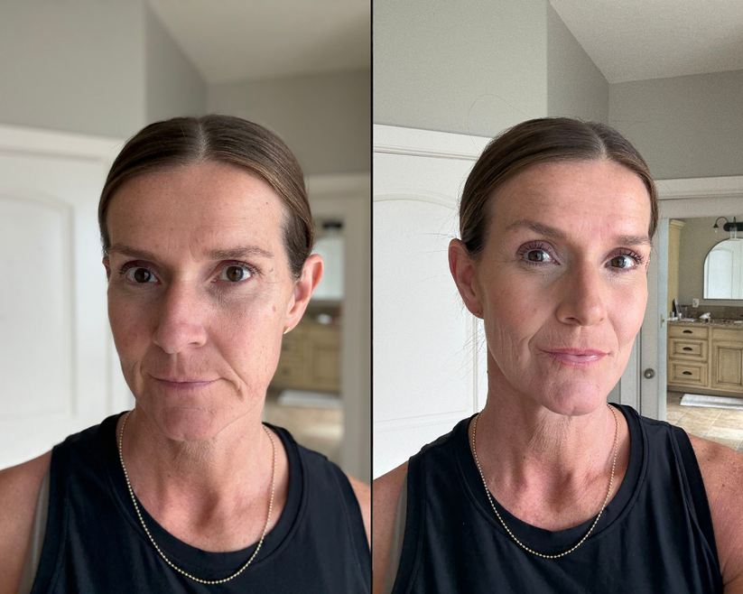 Before and after - natural radiant finish
